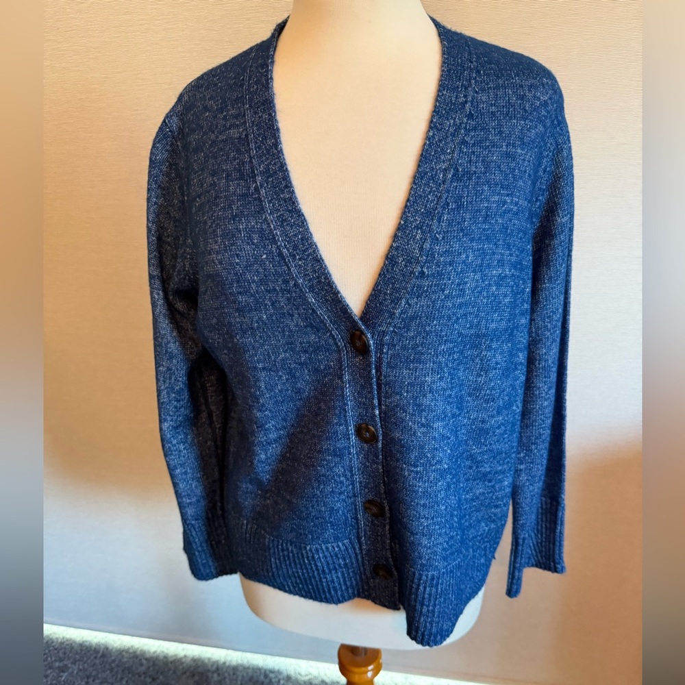 J. Jill Deep Blue Button-Up Cardigan